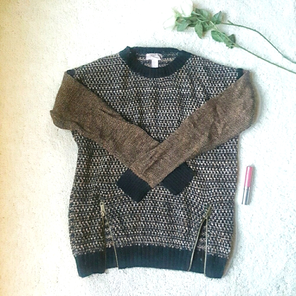 ๐ F21 โข unique cozy zipper sweater